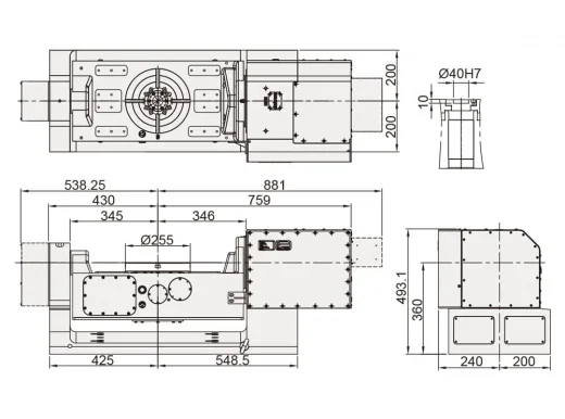 Наклонно-поворотный стол с ЧПУ Detron GTFAE-255SBL(S)