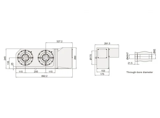 Двухпозиционный поворотный стол Detron GXA-170S-2W-250