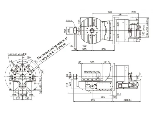 Наклонно-поворотный стол с ЧПУ Detron GTFAI-720EHB