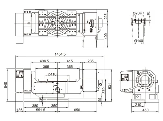Наклонно-поворотный стол Detron GTFAE-410XBL(S) / GTFAE-410HL(S)
