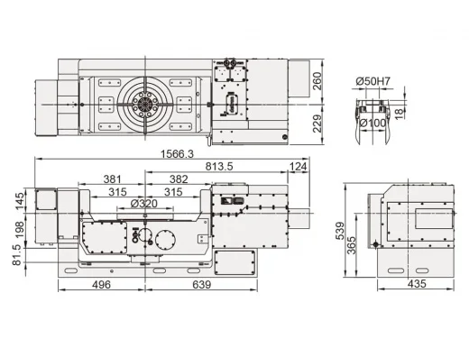 Наклонно-поворотный стол с ЧПУ Detron GTFAE-320XBL(S)