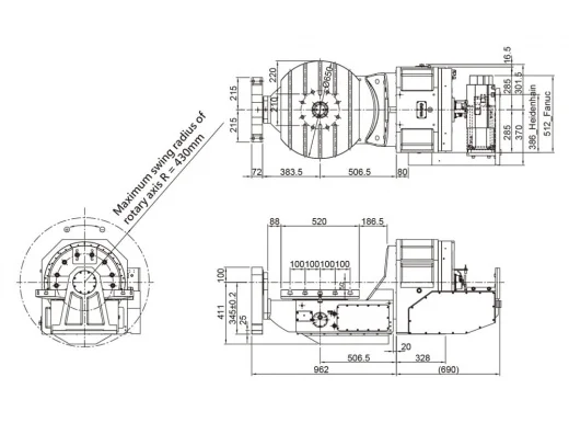 Наклонно-поворотный стол с ЧПУ Detron GTFA-650EHB