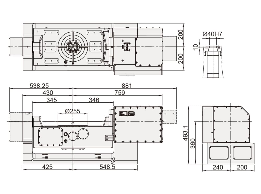 Наклонно-поворотный стол с ЧПУ Detron GTFAE-255SBL(S)