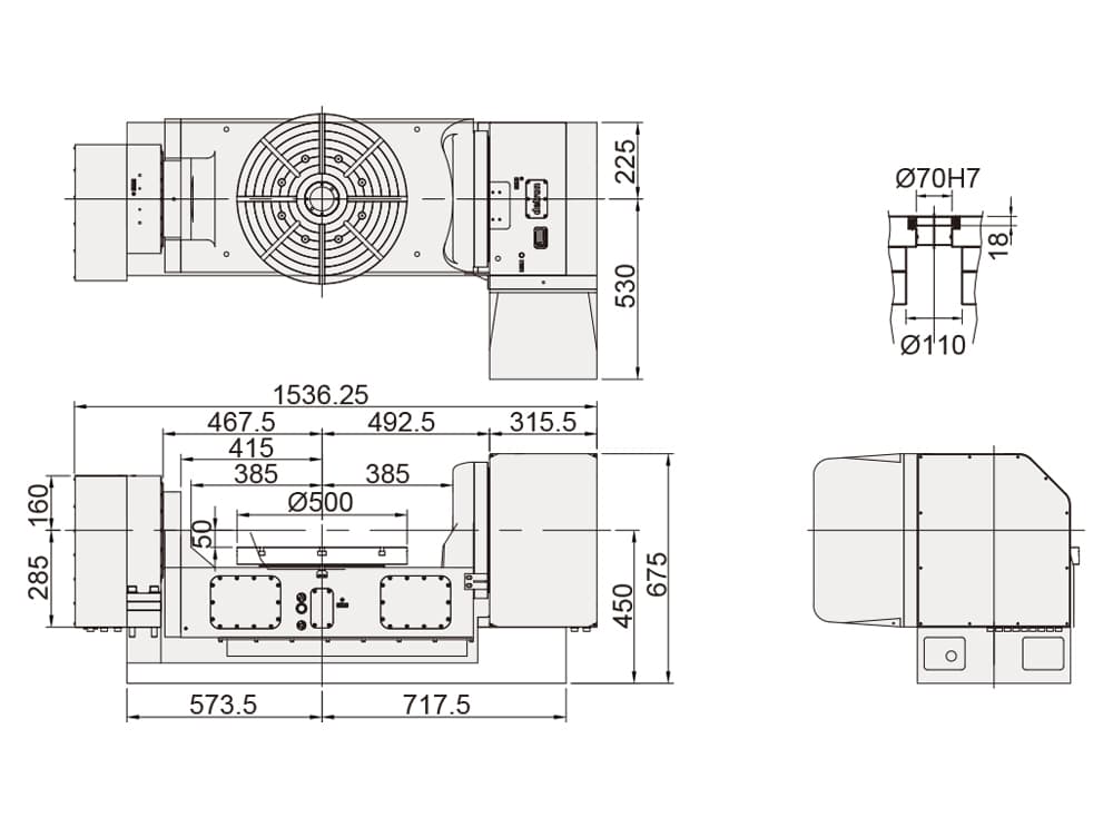 Наклонно-поворотный индексный стол Detron RCTFE-500HL