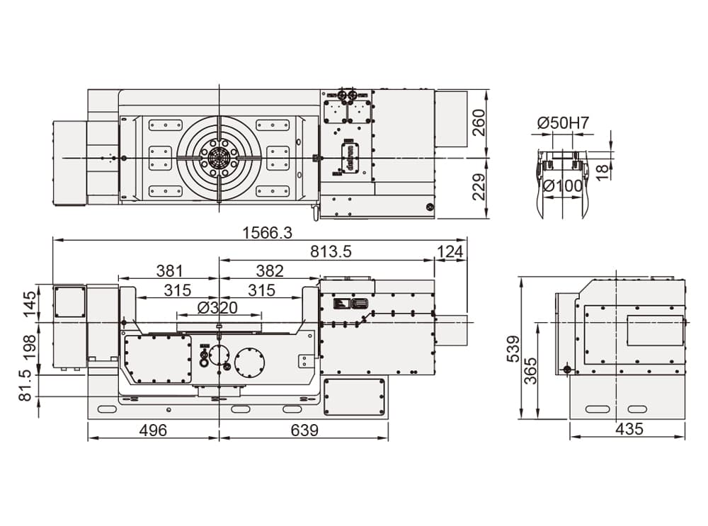 Наклонно-поворотный стол с ЧПУ Detron GTFAE-320XBL(S)