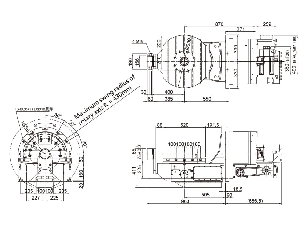 Наклонно-поворотный стол с ЧПУ Detron GTFAI-650EHB